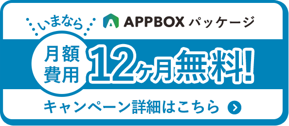 APPBOXパッケージ今なら月額費用12ヶ月無料！